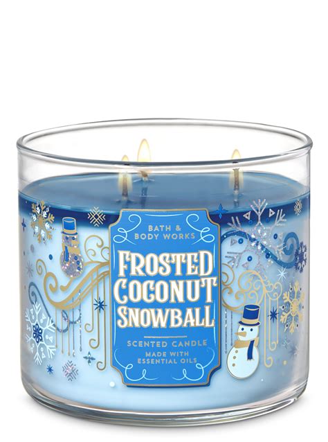 frosted coconut snowball candle
